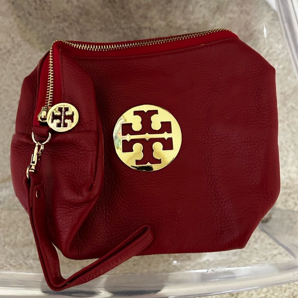Tory Burch Cherry Red Wristlet or zipper pouch